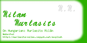 milan murlasits business card